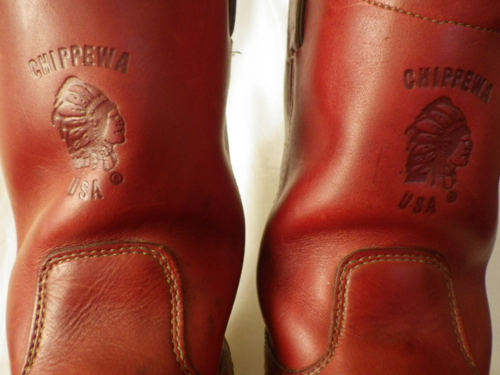 誠実 チペワ レザーブーツ メンズ 赤茶 CHIPPEWA、USED、26.0cm