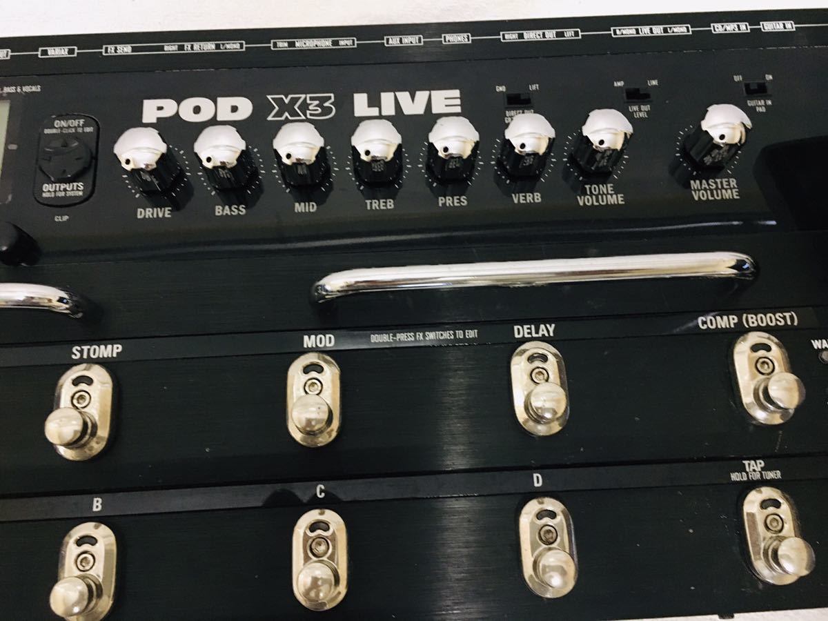 現状品】LINE6 マルチエフェクター POD X3 LIVE ACアダプター欠品