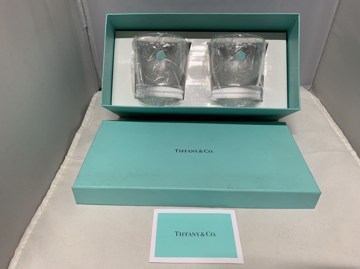 未使用 TIFFANY&Co ティファニー ペアグラス ロックグラス ペア 共箱付