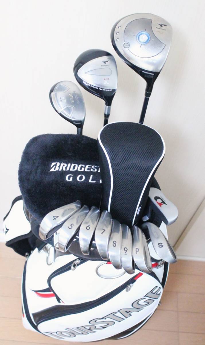 ○送料無料 即決 BRIDGESTONE TOURSTAGE キャディバッグ付 ゴルフ