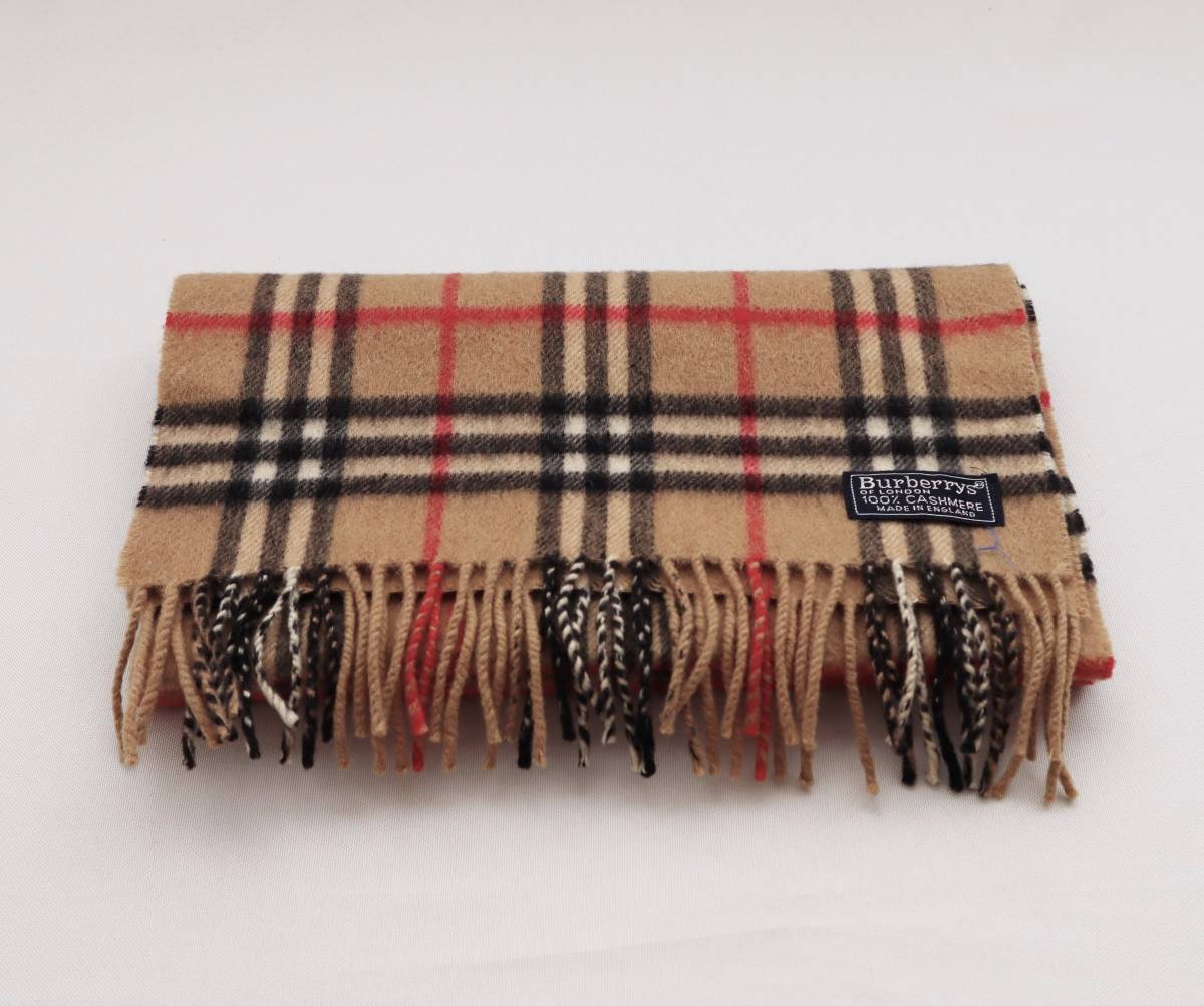 BURBERRY バーバリー マフラー カシミア100％ キャメル レッドハート