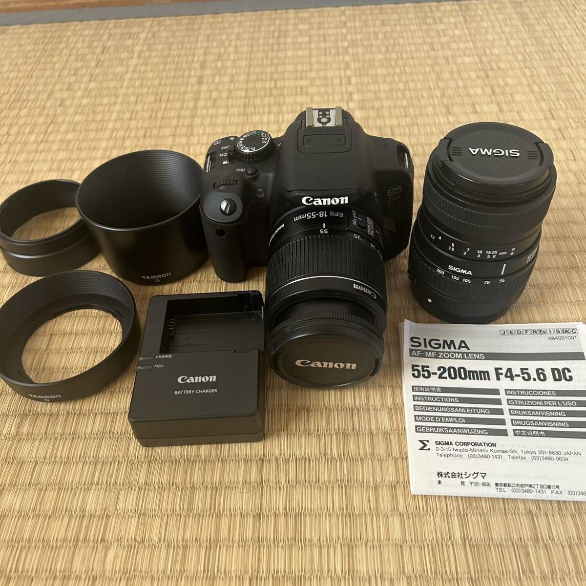 キヤノン EOS KissX2 18-55mm、シグマ55-200mm付き 美品カメラ