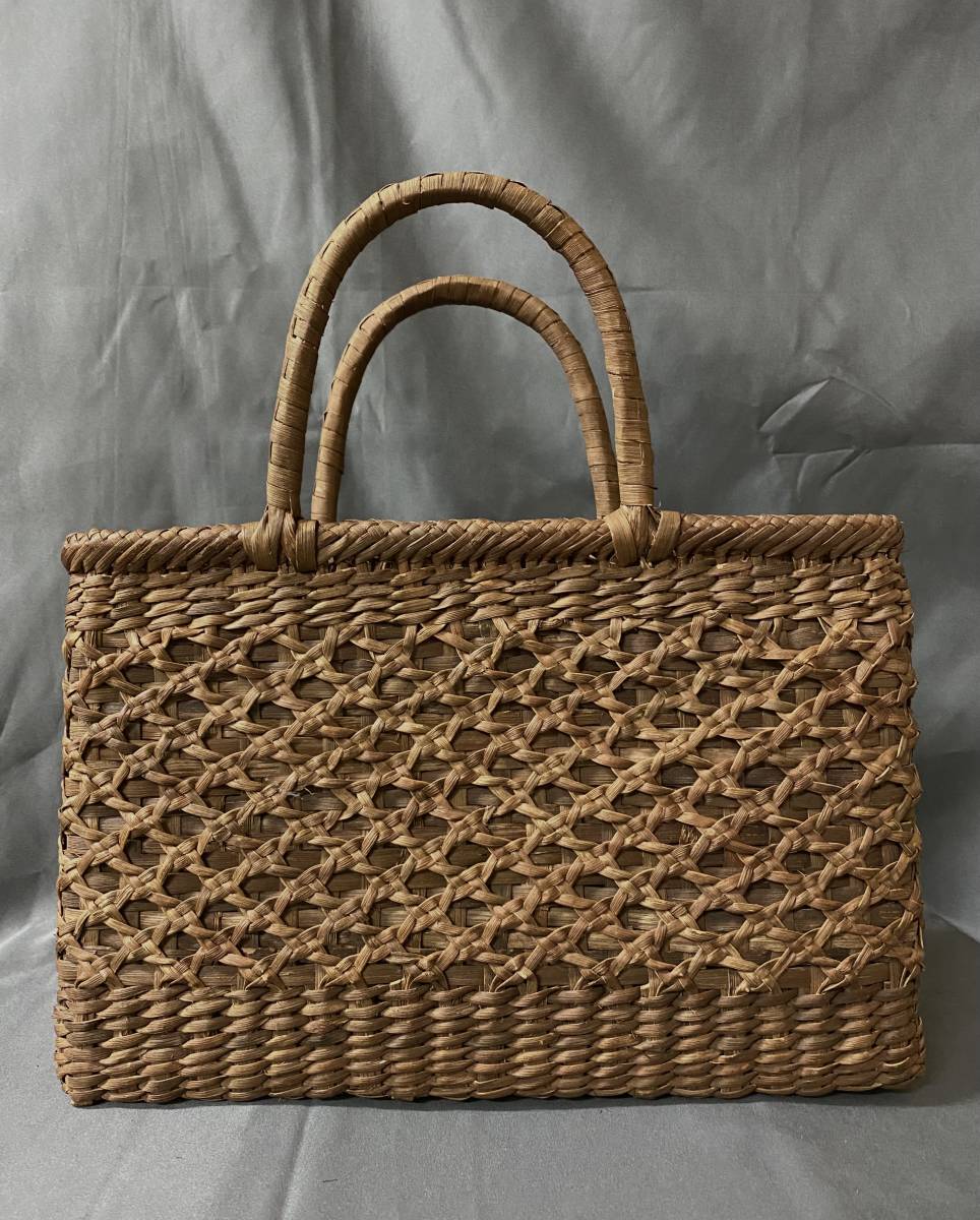 最高級品 国産蔓使用 サイズXL 職人手編み 連続網代編み 山葡萄籠バッグ