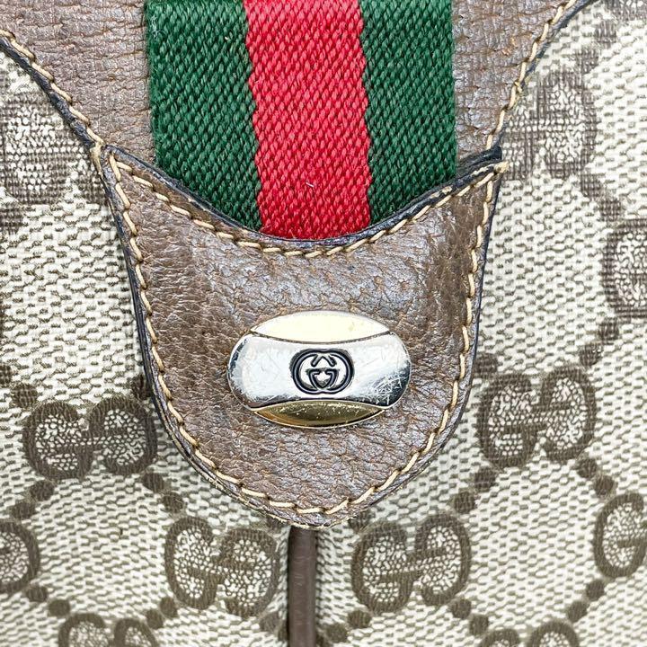 GUCCI グッチ シェリーライン GG柄 PVC ショルダーバッグ オールド