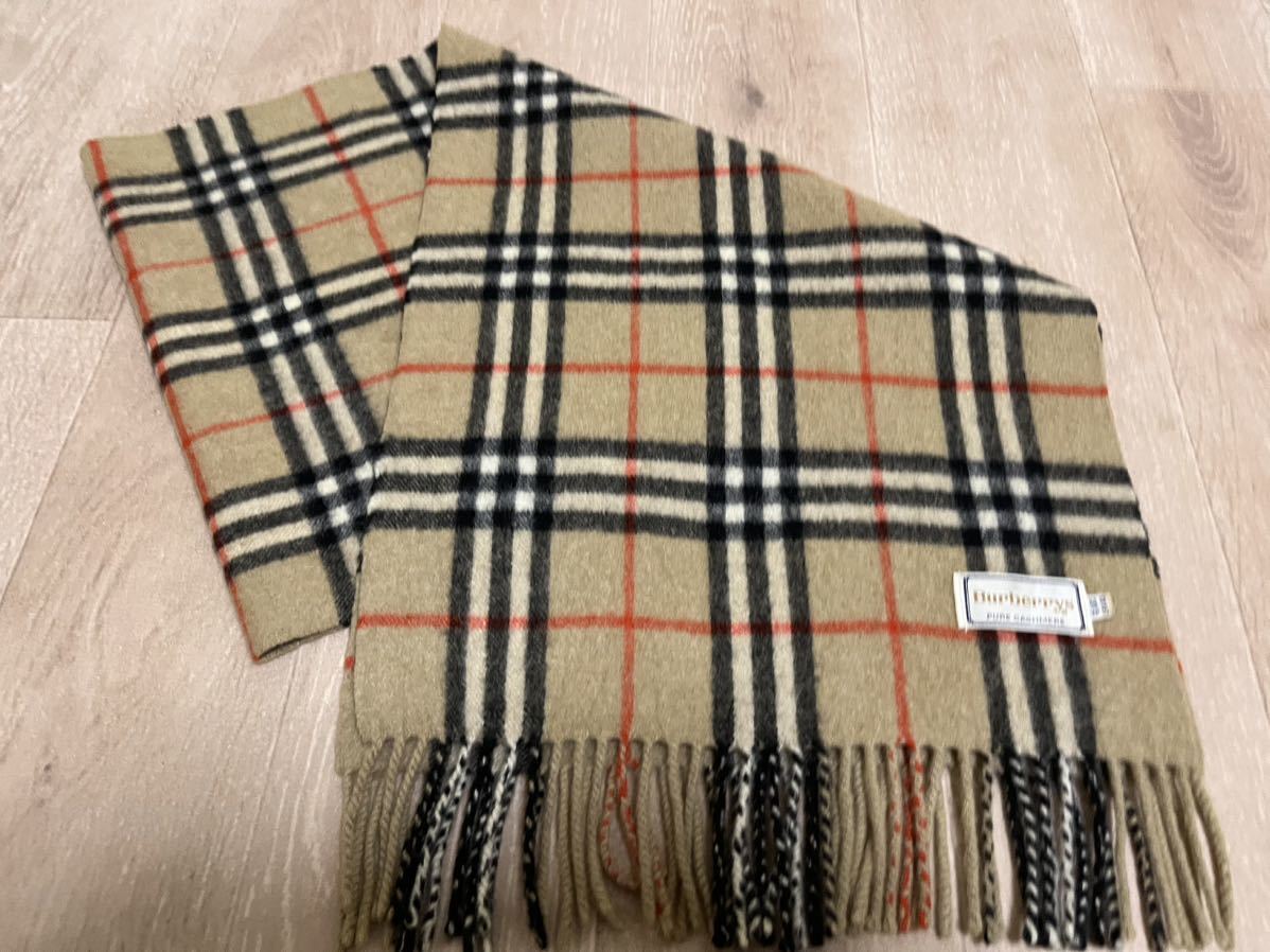 BURBERRY バーバリー マフラー カシミア100％ キャメル 送料無料