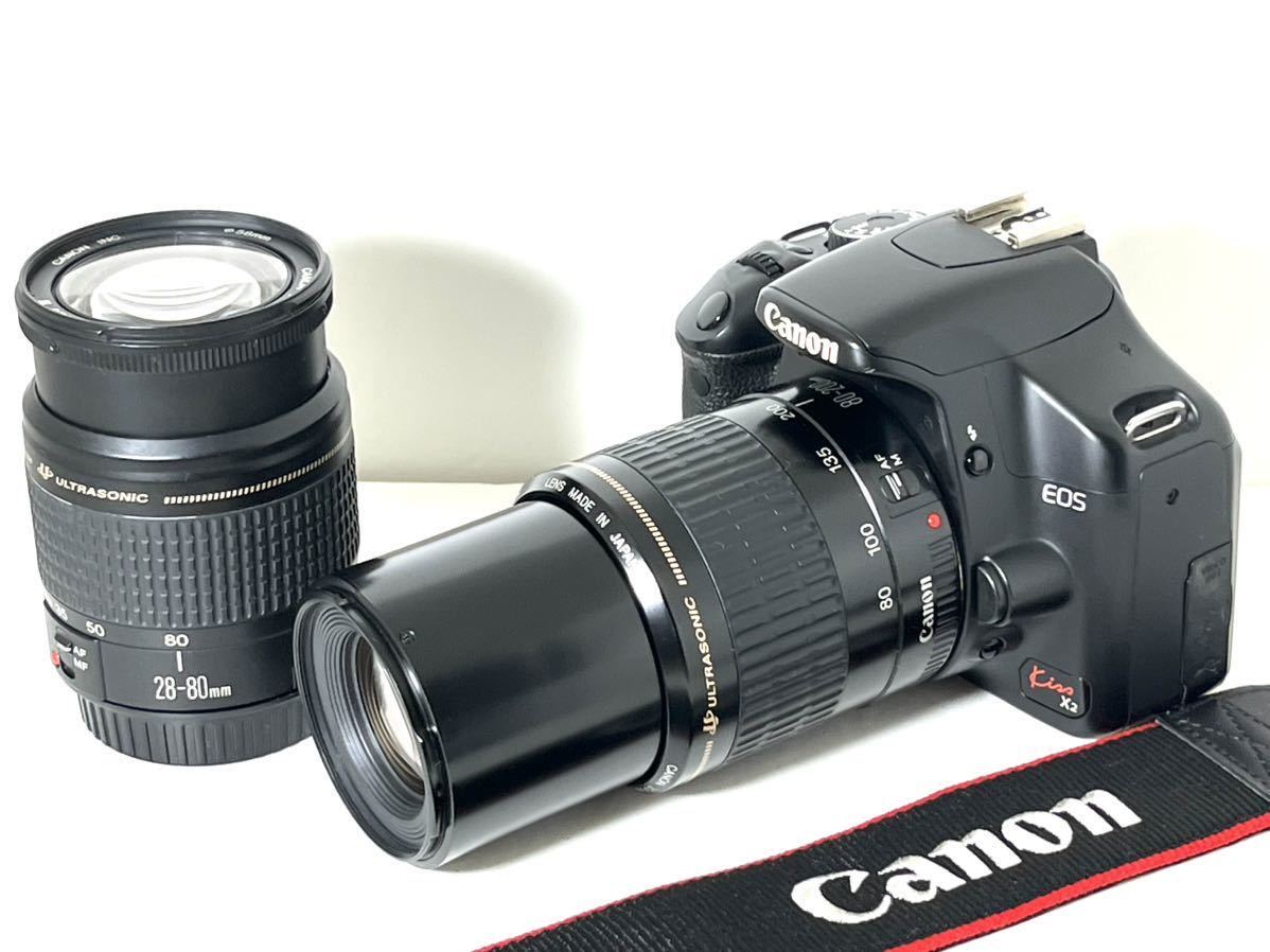 総ショット数極少3,800回 キャノン Canon EOS Kiss x2 Wレンズ セット