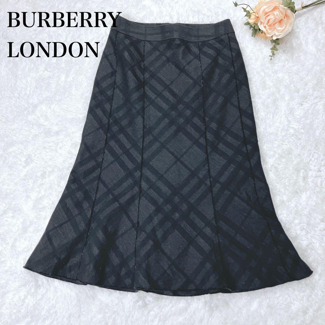 BURBERRY LONDON バーバリー チェック ウール スカート Ｍ /【Buyee