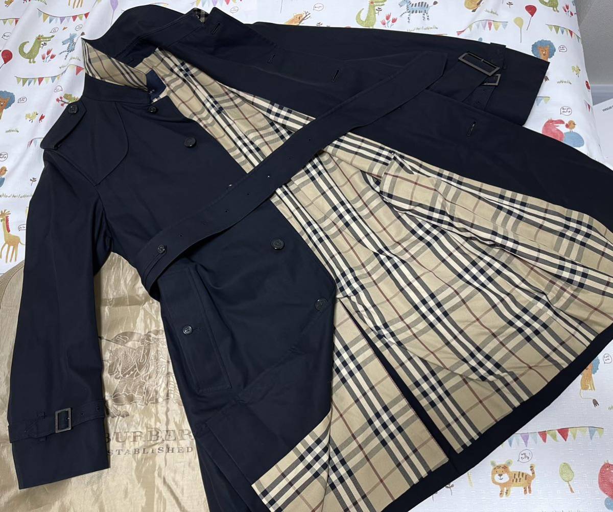 日本製20万美品☆バーバリーメンズM L 175 Burberryベルト付シングル