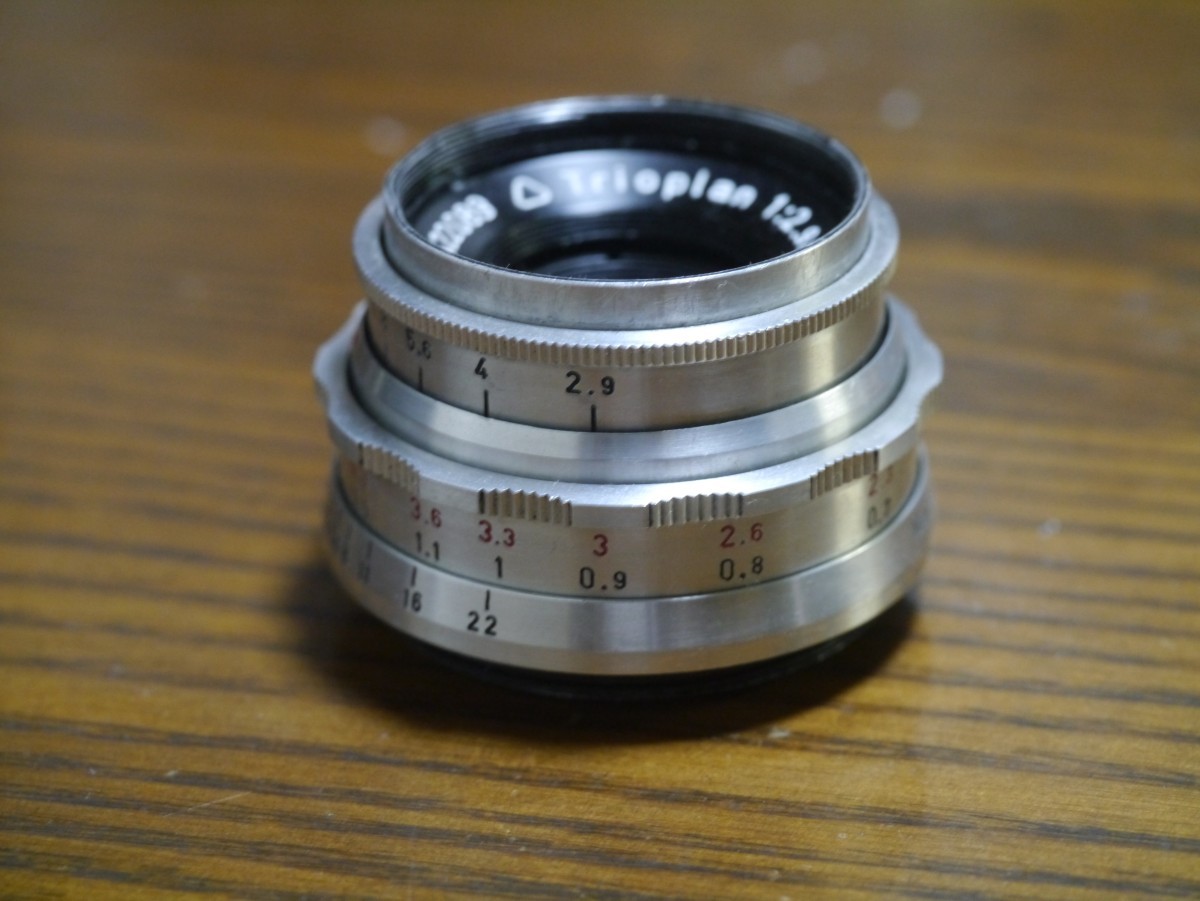 バブルボケの標準レンズ！Meyer-Optik Trioplan50mmスマホ/家電/カメラ - レンズ(単焦点)