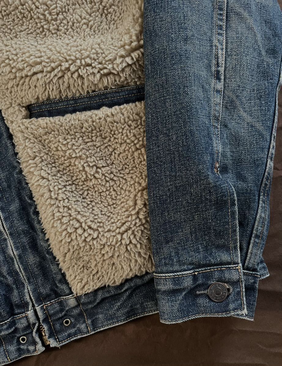 【傑作】極美品 RRL GRIZZLY DENIM JACKE ダブルアールエル グリズリー ボア ブランケット 熊ジャン デニムジャケット ...