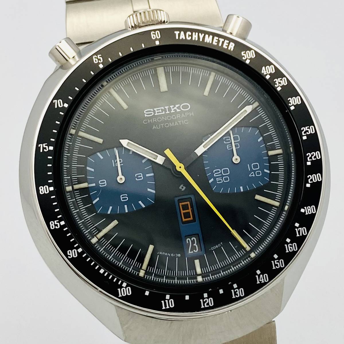 1円〜◇極希少 SEIKO セイコー 5 スポーツ Speed-Timer 黒馬◇6138