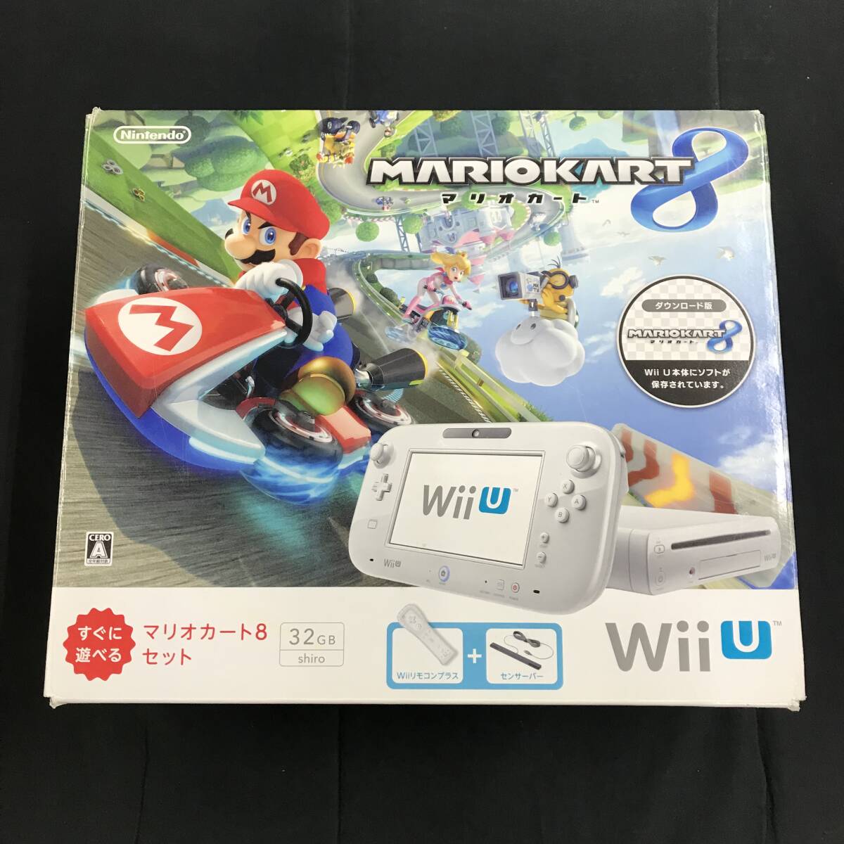 gx156 送料無料！動作品 WiiU 本体 マリオカート8セット 32GB シロ