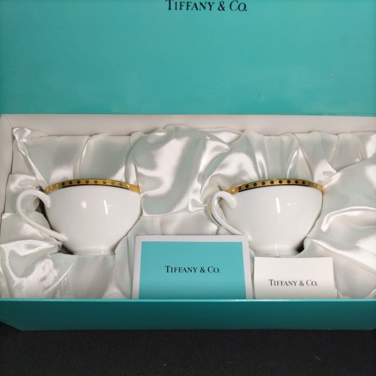 未使用品 TIFFANY&Co. ティファニー カップ＆ソーサー ゴールドバンド