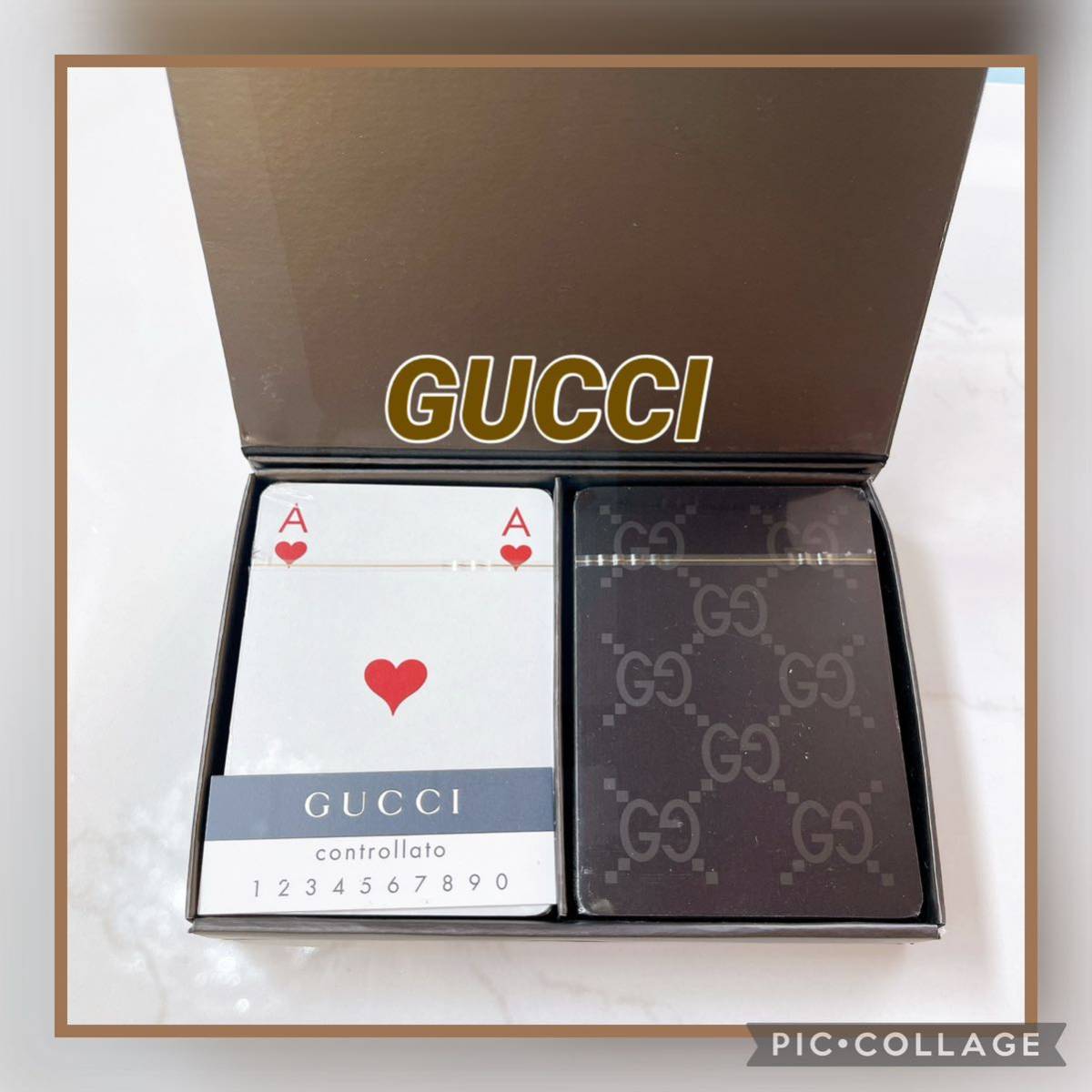 ○未使用品！○GUCCI トランプ ゴールド×ブラック カードゲーム グッチ