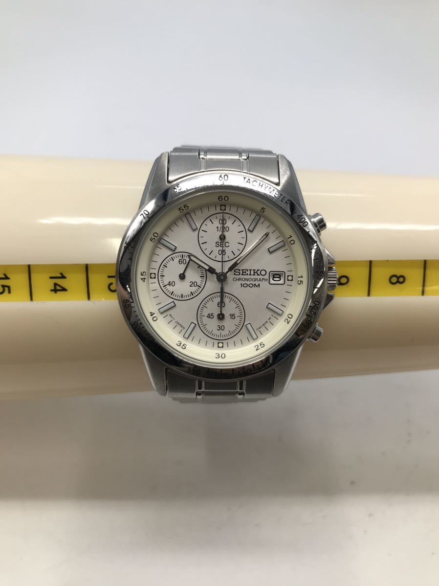 SEIKO】セイコー 7T92 クロノグラフ 白文字盤メンズ用腕時計 稼働品 - 時計