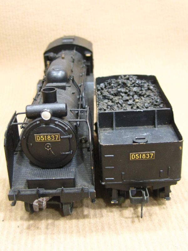 D51837、動作確認済み、蒸気機関車、HOゲージ - 鉄道模型