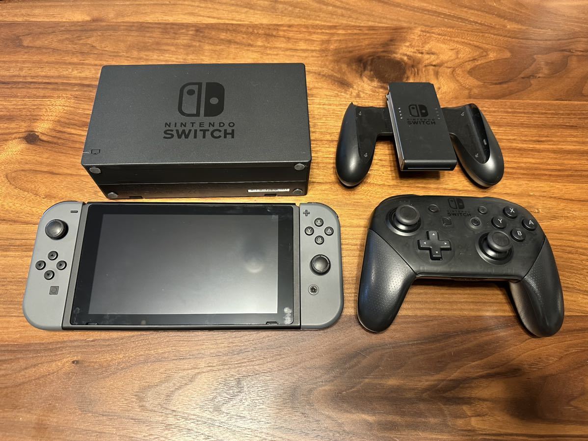 Nintendo Switch 本体 新型 グレー プロコン及びケース付き /【Buyee