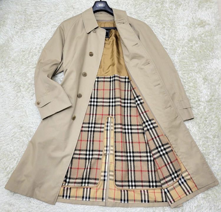 美品】BURBERRY バーバリー ステンカラーコート ノバチェック Lサイズ