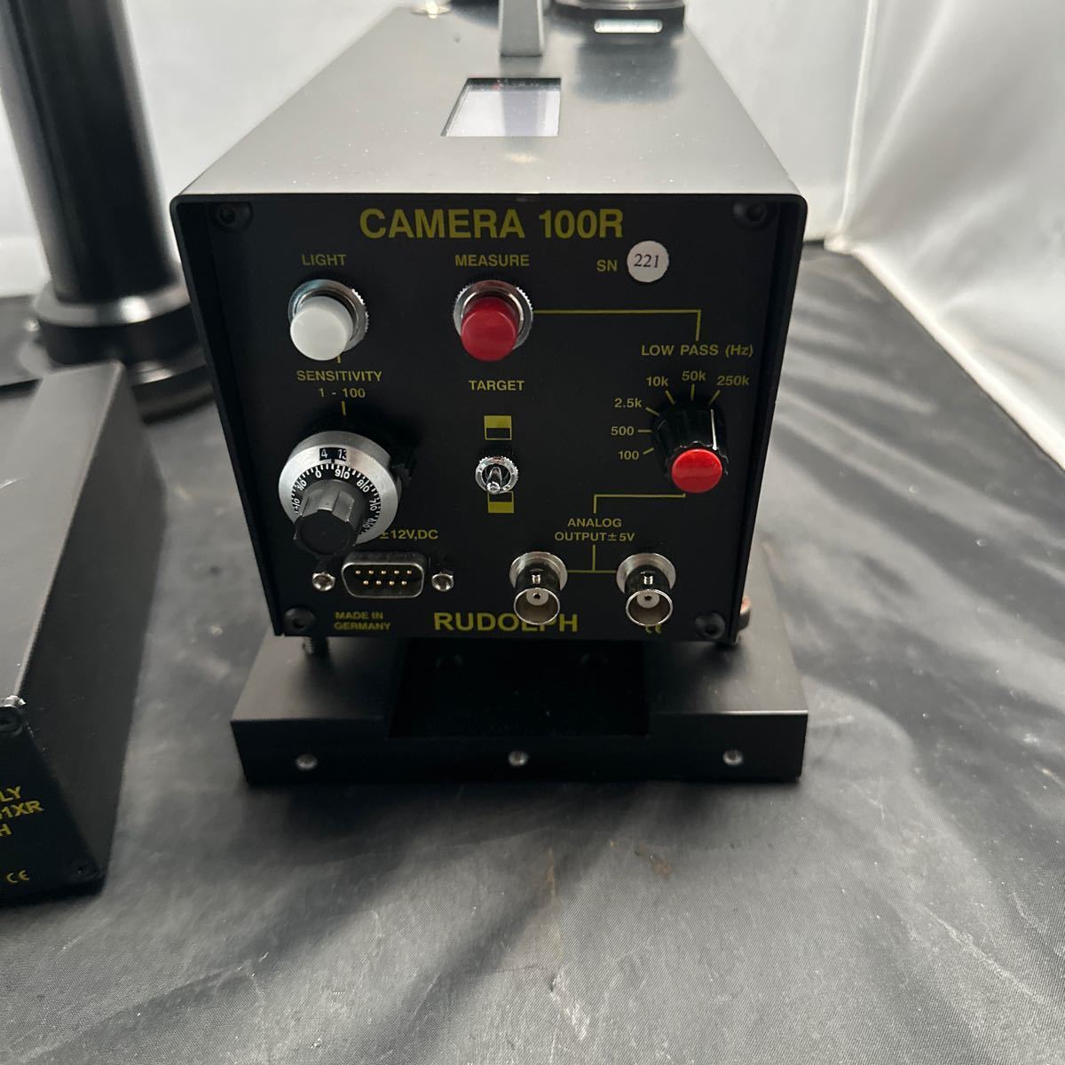 「2FQ36」RUDOLPH CAMERA MODEL 100R 1軸変位振動測定装置 レンズ100R- 5／100R-20 付き 本体 電源 ...