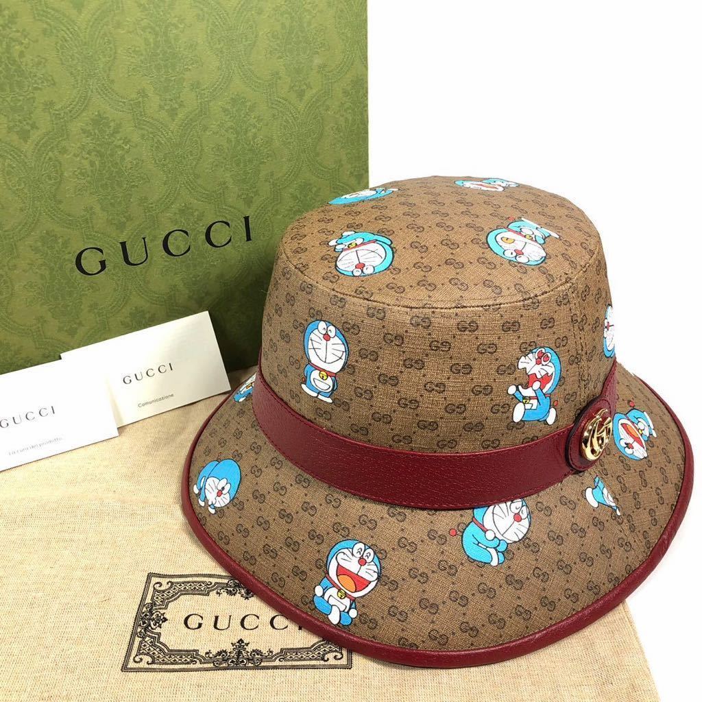 未使用品【グッチ】本物 GUCCI 帽子 マイクロGG柄 ドラえもん コラボ