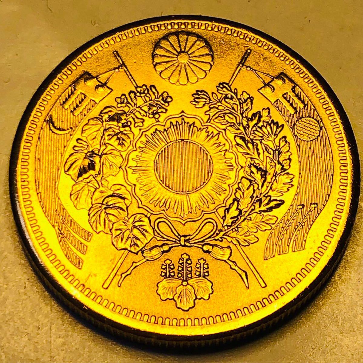 Z278 一圓 大正3年 大日本 菊の御紋 大型金貨 古銭 極美品 - 旧貨幣 