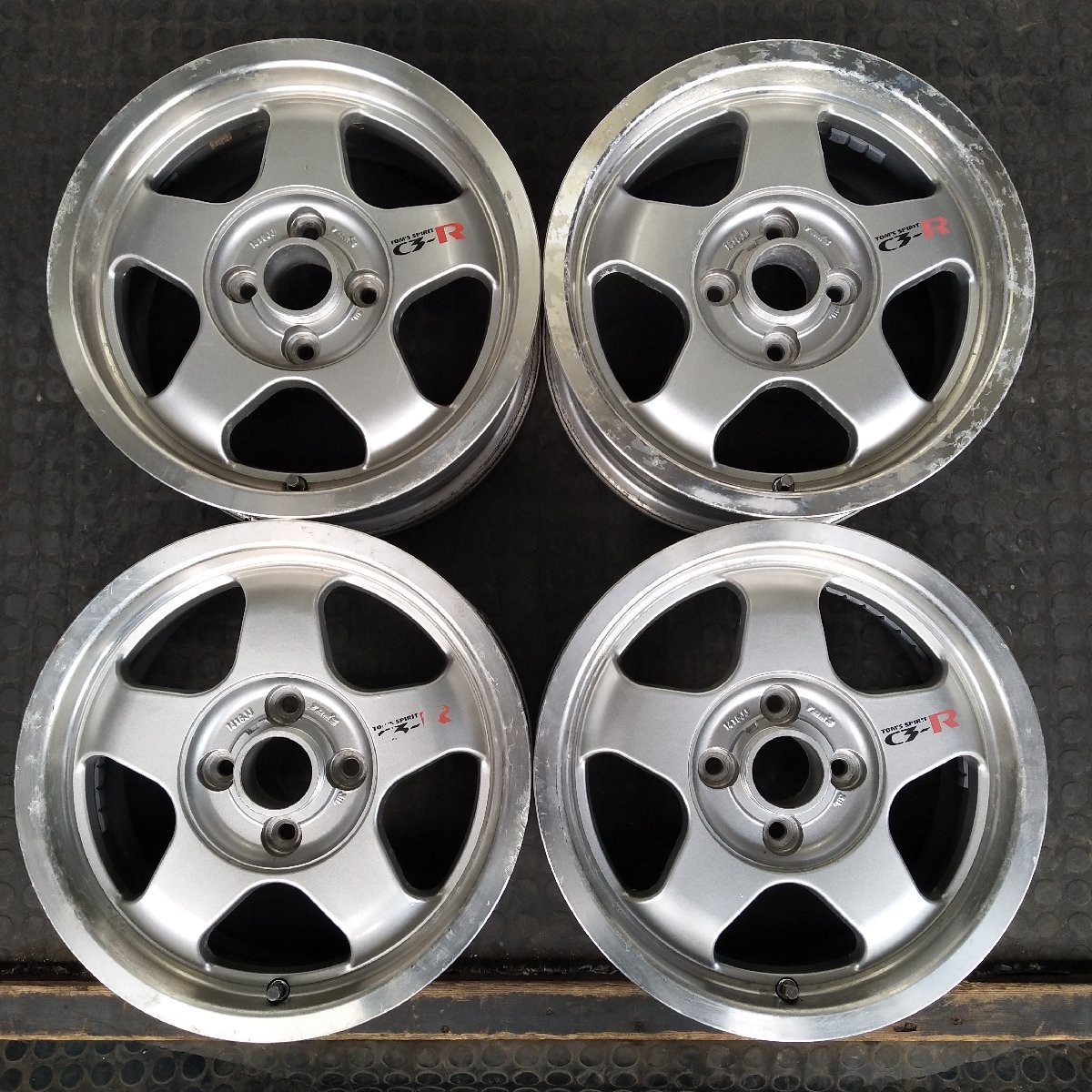 管理番号：A1-155【4本価格】【14×6J 4x100 ET+33 ハブ54】TOM'S C3-R・当時物 旧車等・店頭直接引取・適格請求 ...