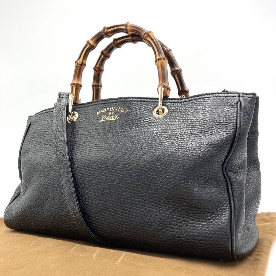 極美品◎ GUCCI グッチ バンブー ショッパートート ミディアム 2way