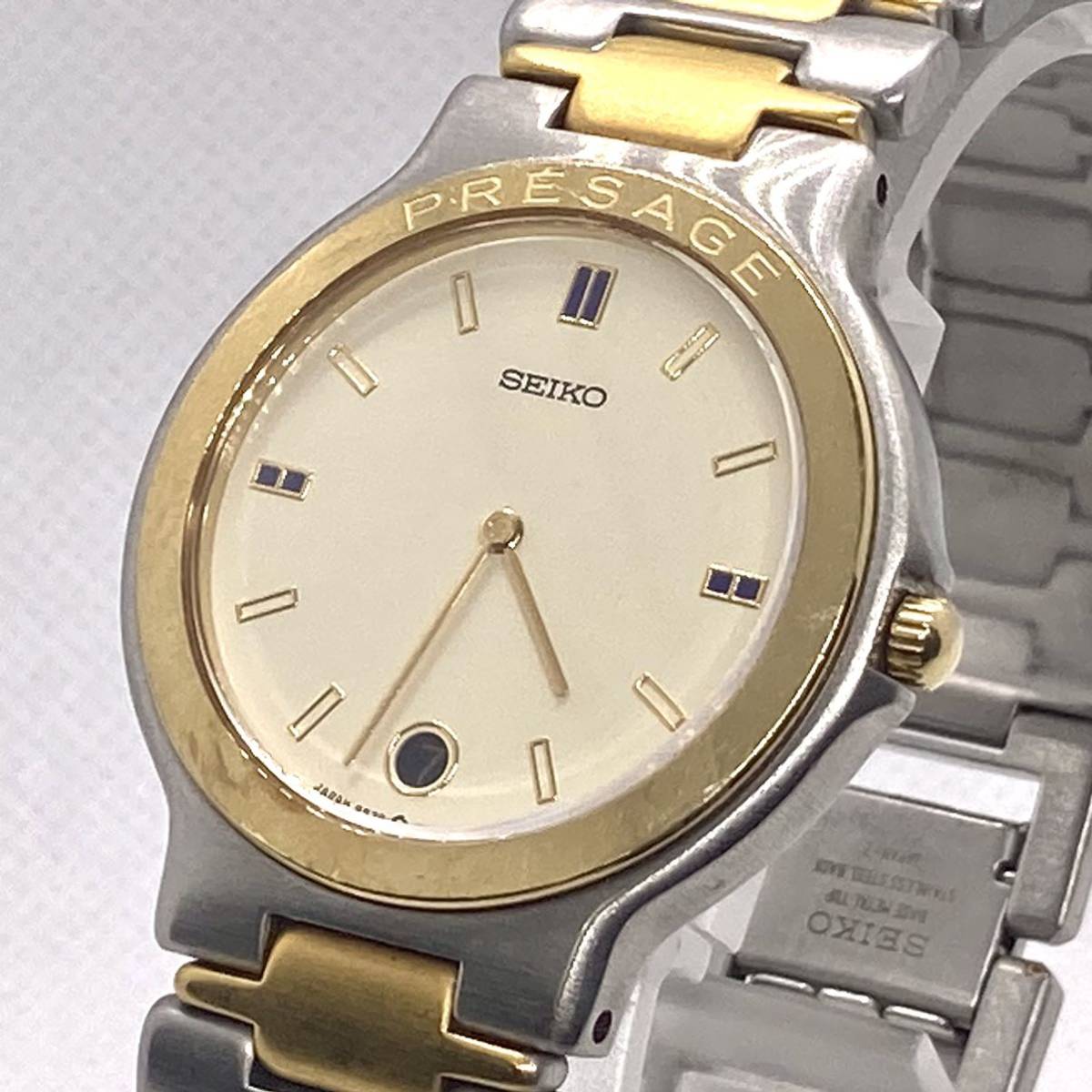 稼働品】SEIKO プレサージュ 9539-6000 メンズ デイト 時計 純正