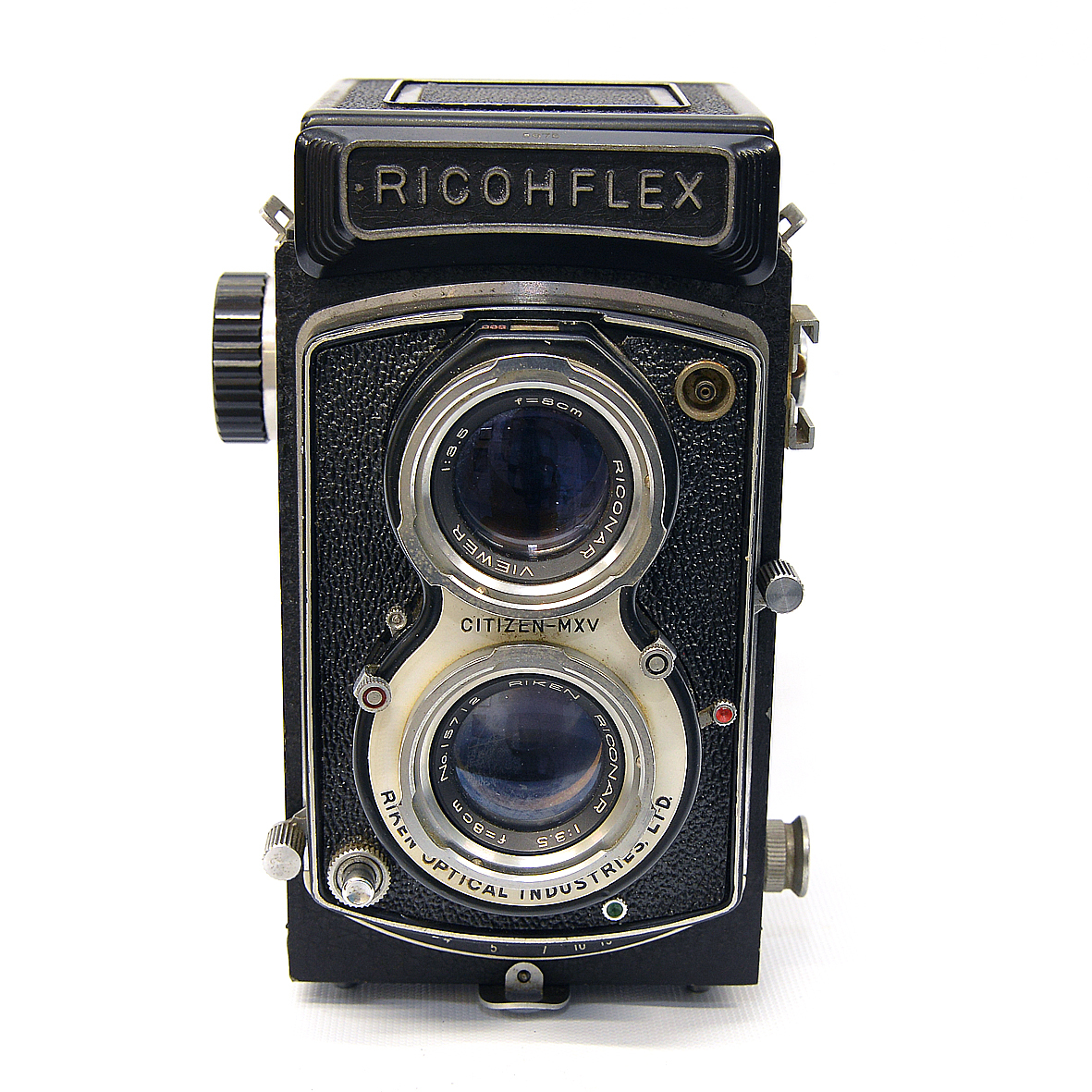 希少! 革ケース付属 】リコーフレックスRICOHFLEX RICONAR 8cm F3.5 二