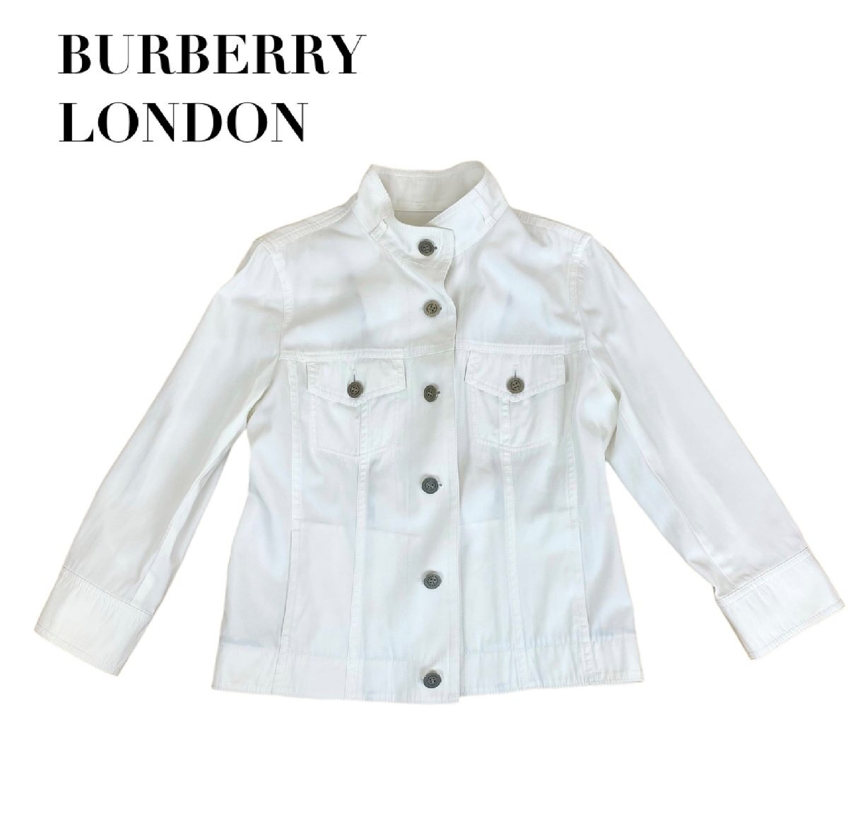 中古 バーバリーロンドン BURBERRY LONDON コットンジャケット 白 七分