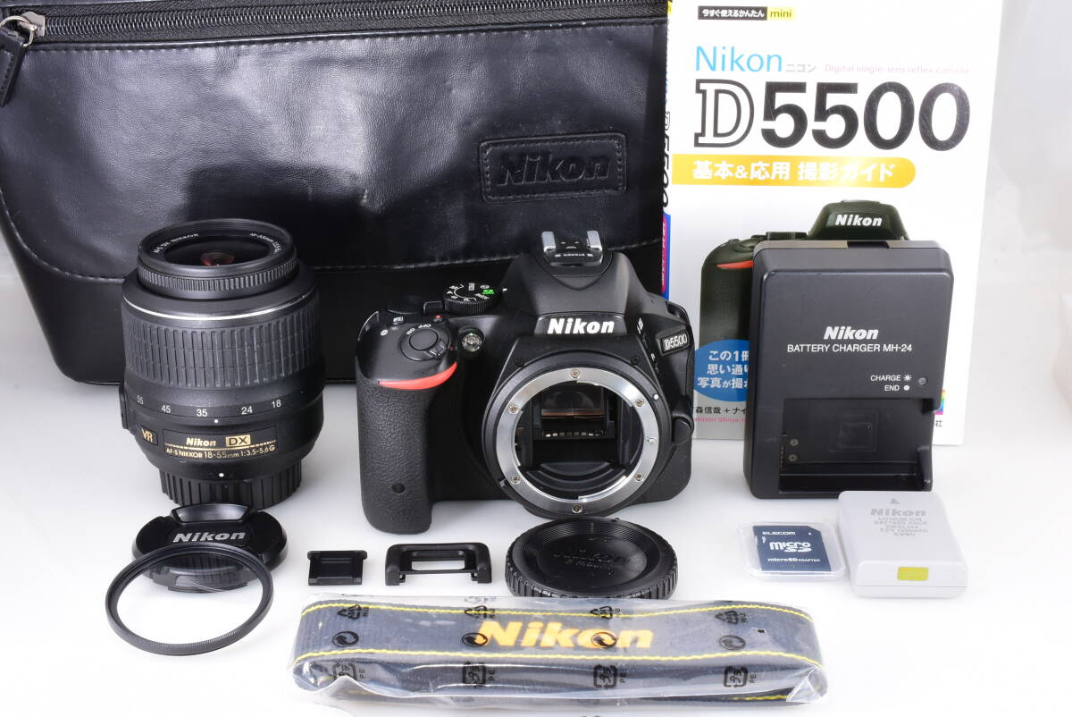 1円～☆超極上美品☆Nikon ニコン D5500 純正 標準 AF-S 18-55 VR