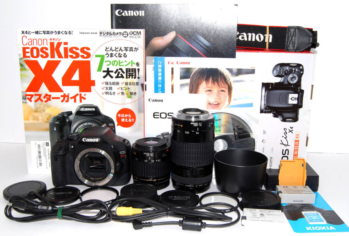 ◇初心者入門＆付属品多数◇ Canon キャノン EOS Kiss X4 純正＆超望遠