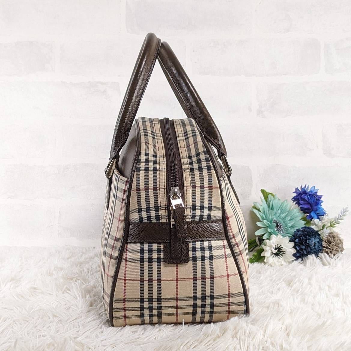 1円〜 BURBERRY バーバリー ハンドバッグ ミニボストンバッグ ノバ