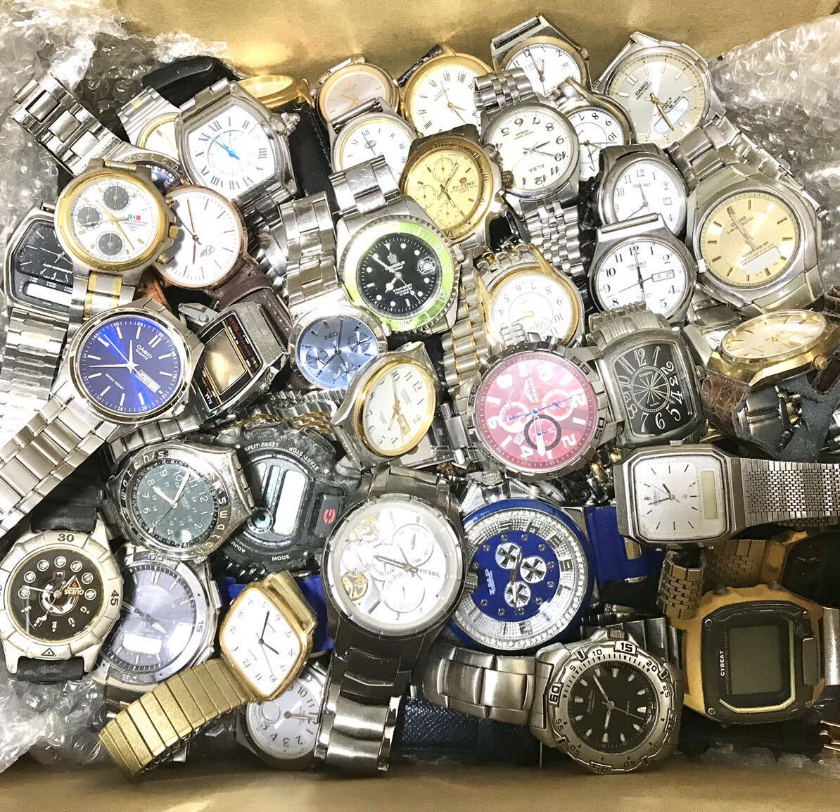 SEIKO&シチズン&カシオなど腕時計まとめ売りジャンク部品取り専用48個 