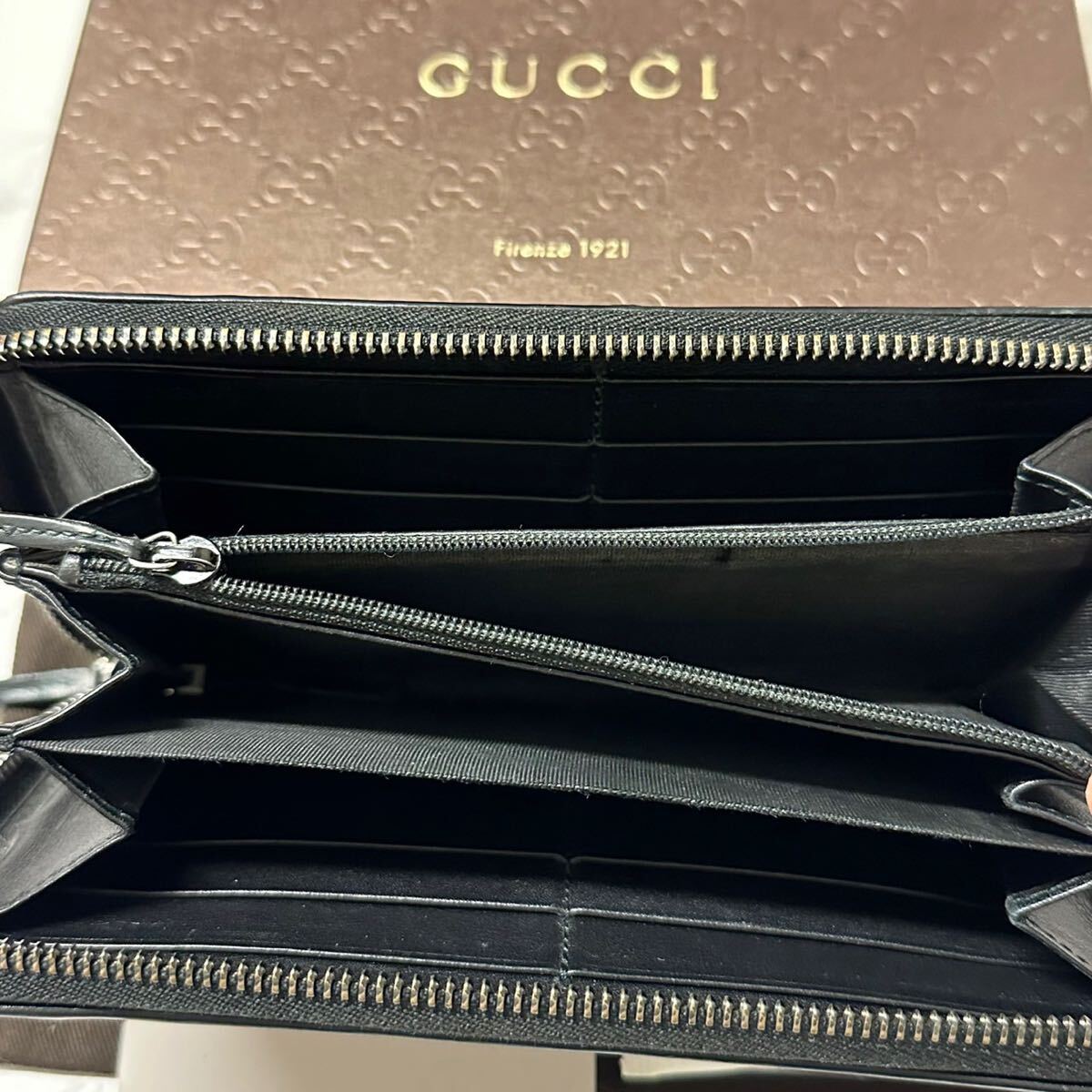 グッチ GUCCI 財布 長財布 シマレザー シェリーライン ラウンド