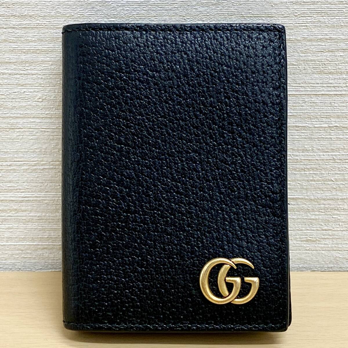 GUCCI 名刺入れ 428737 ブラック グッチ GGマーモント レザー カード