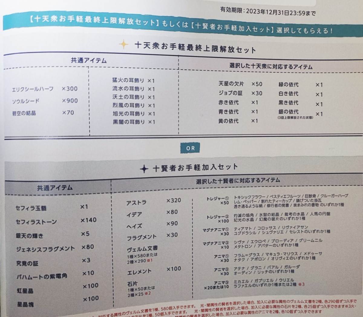 即決あり 十天衆お手軽最終上限解放セット 十賢者お手軽加入セット 