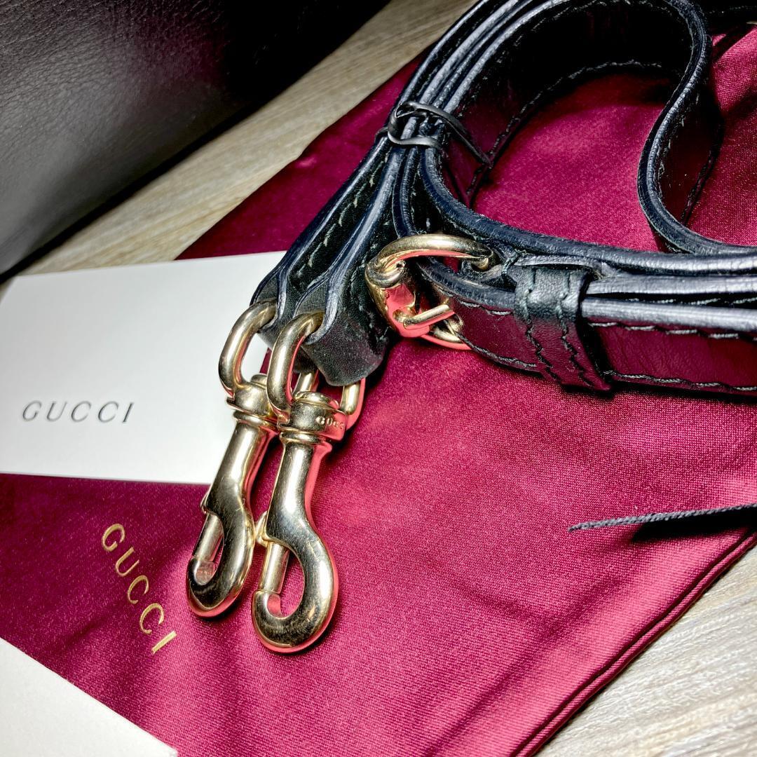 約48万円程度 未使用に近い GUCCI トートバッグ 2way レザー 黒 即決