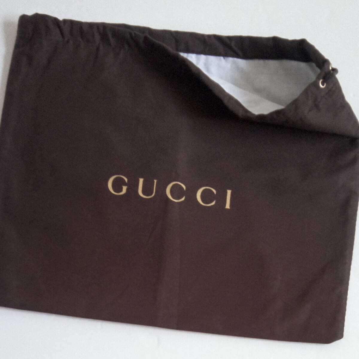 グッチ〕35×29cm 保存袋 巾着袋 布袋 GUCCI 正規品 ダークブラウン