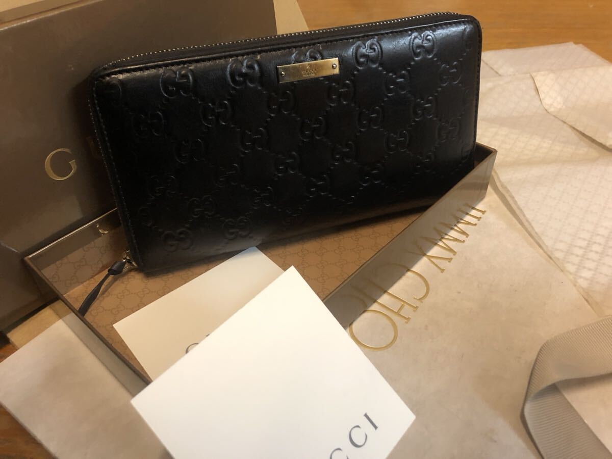 美品】GUCCI グッチ ラウンドファスナー 長財布 グッチシマ ウォレット