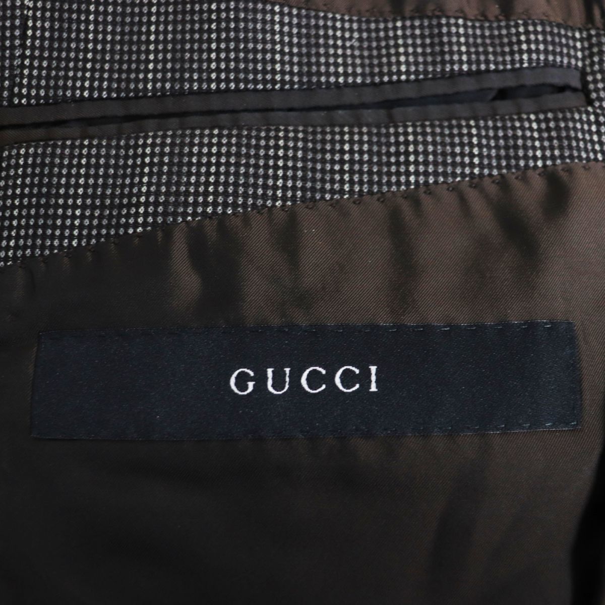 美品○GUCCI グッチ ウール×シルク 総柄 シングルスーツ/上下