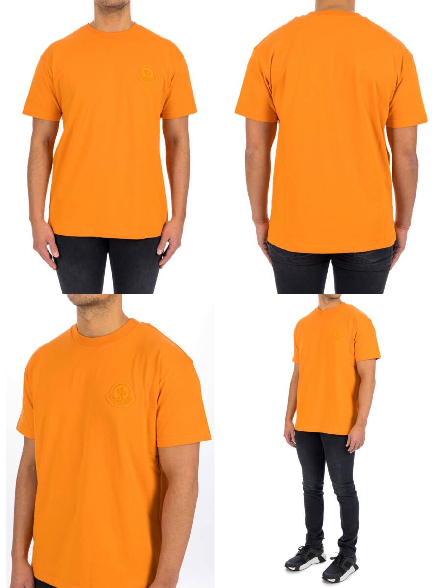 Sサイズ モンクレール ジーニアス 1952 Tシャツ オレンジ 新品 MONCLER GENIUS T-SHIRT デカロゴ パッチ ...