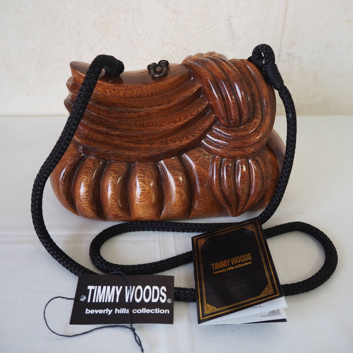 美品*TIMMY WOODS/ティミーウッズ*ウッド*ショルダーバッグ*ブラウン