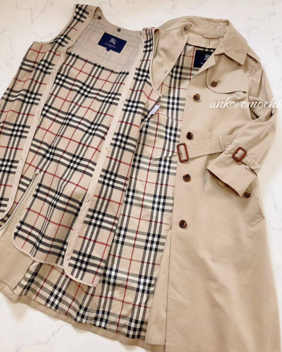 高級【美品☆ライナー付きトレンチコート】BURBERRY、バーバリーロンドン、美ライン、人気デザイン、ノバチェック、気品溢れる1着、秋冬  /【Buyee】