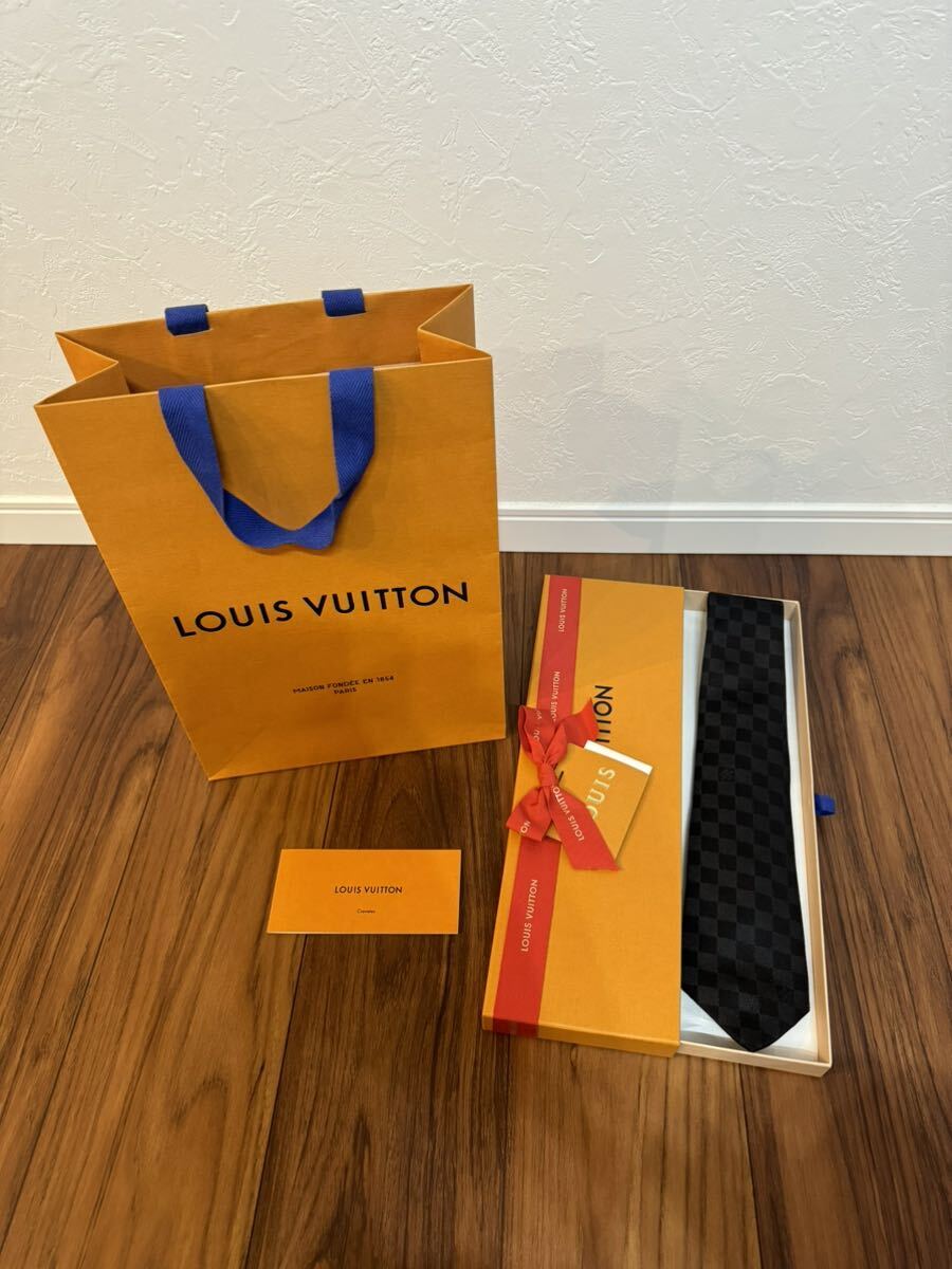 新品同様品】LOUIS VUITTON ルイヴィトン ネクタイ LV ダミエ ブラック