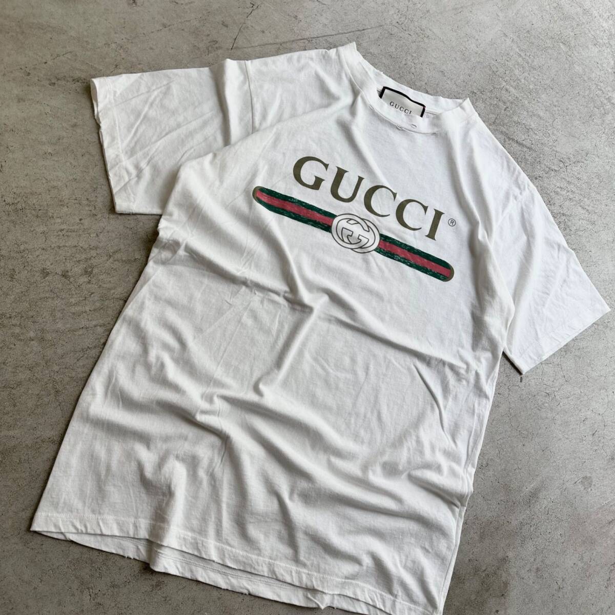 グッチ GUCCI 17SS ロゴ ウォッシュド オーバーサイズ Tシャツ