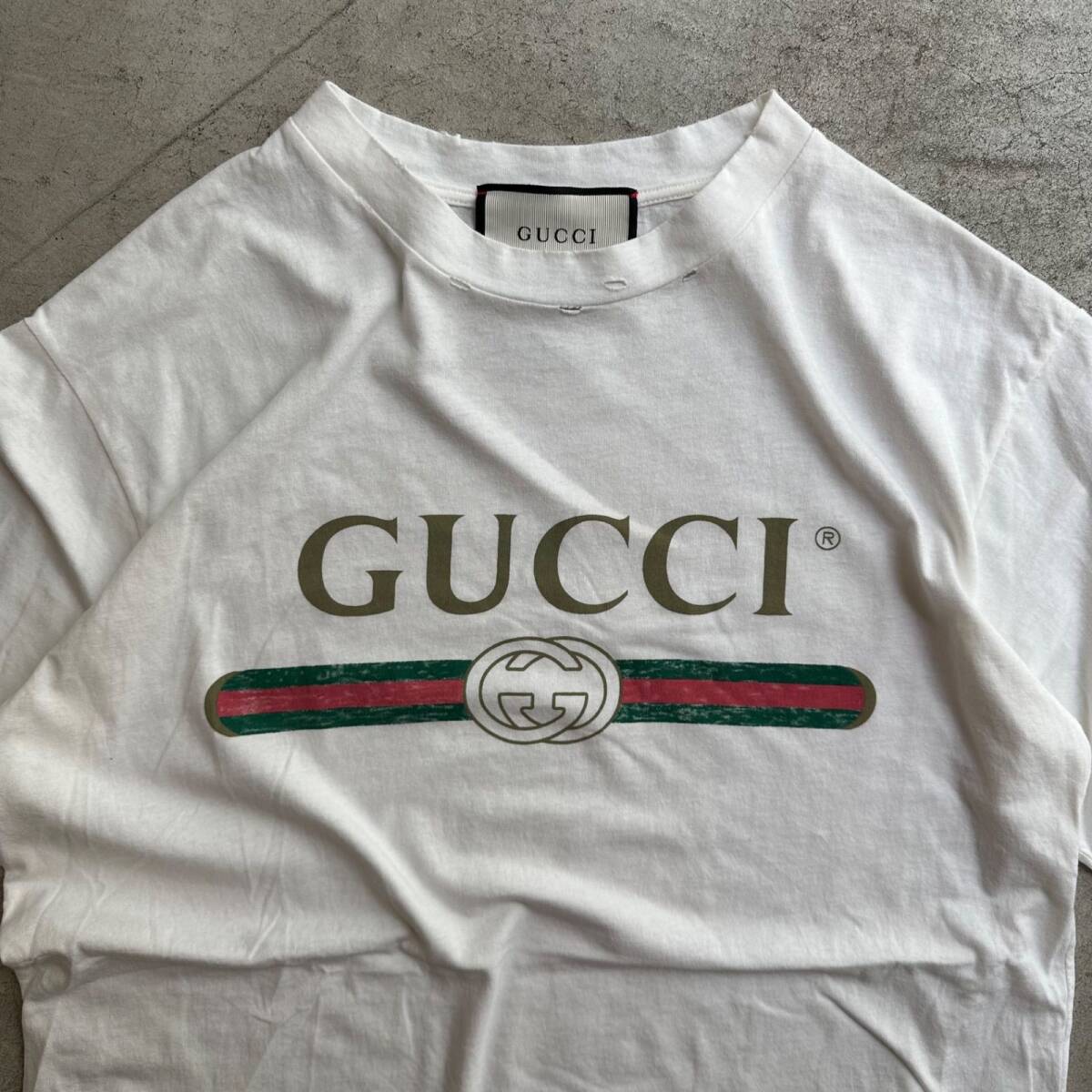 グッチ GUCCI 17SS ロゴ ウォッシュド オーバーサイズ Tシャツ