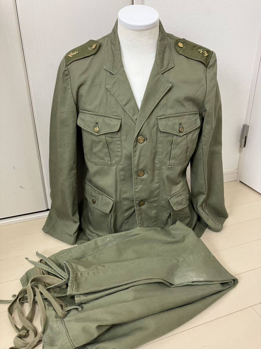 日本海軍 初期型陸戦服 レプリカ 上下 帝国海軍下士官兵水兵三種陸戦隊陸軍士官将校ベルグマン上海事変特別陸戦隊3種中田商店褐青色 ...