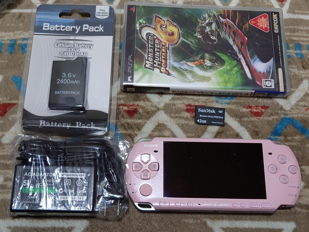 PSP 3000 ピンク 本体 バッテリー 充電器 メモリースティック モンスターハンター2G /【Buyee】 Buyee - Japanese  Proxy Service | Buy from Japan!