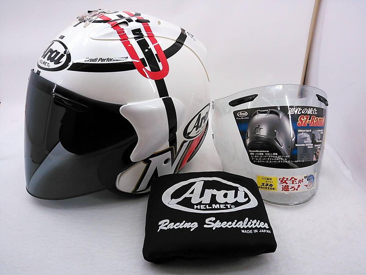 【送料無料】試着程度上 美品 Arai アライ SZ-Ram4 HAGA MONZA ハガ モンツァ XLサイズ スモークシールド付き 芳賀 ...